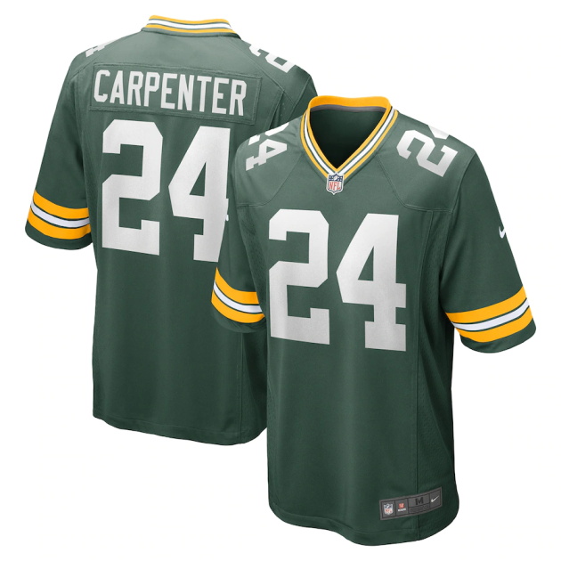 mens nike tariq carpenter green green bay packers game player jersey